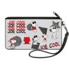 Canvas Zipper Wallet - SMALL - Peanuts JOE COOL Snoopy Poses and Text Gray/Black/Red/White