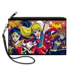 Canvas Zipper Wallet - SMALL - DC Super Hero Girls Trio Group Pose Logo Reds Blues