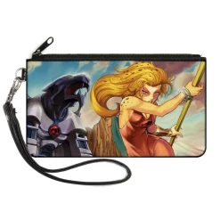 Canvas Zipper Wallet - SMALL - Thundercats Cheetara Cats Lair Action Pose
