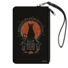 Canvas Zipper Wallet - SMALL - HOCUS POCUS Cat Emily Binx I SHALL ALWAYS BE WITH YOU Black White Orange