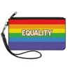 Canvas Zipper Wallet - SMALL - EQUALITY Stripe Rainbow White