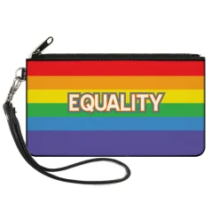 Canvas Zipper Wallet - SMALL - EQUALITY Stripe Rainbow White