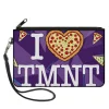 Canvas Zipper Wallet - SMALL - Classic TMNT Turtles Pose18 Eating Pizza GOT PIZZA? Pepperoni Pizza Gold Red