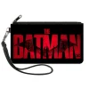 Canvas Zipper Wallet - SMALL - THE BATMAN Movie Bat Title Weathered Black Red