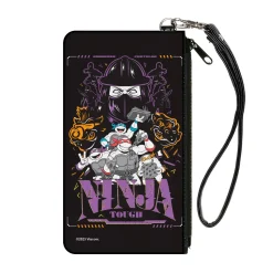 Canvas Zipper Wallet - SMALL - Teenage Mutant Ninja Turtles NINJA TOUGH Group Pose and Enemies Black/Multi Color