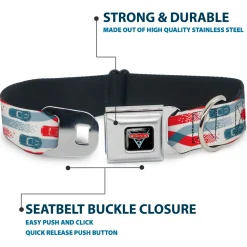 Cars 3 Piston Cup Champion Icon Full Color Red Black White Seatbelt Buckle Collar - Cars 3 Cars Crossing White/Blues/Reds