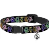 Cat Collar Breakaway - Dancing Bears Black Multi Color