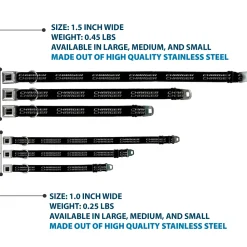 CHARGER Text Black Silver Seatbelt Buckle Collar - CHARGER Double Repeat Black/Gray