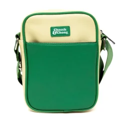 Cheech & Chong Vegan Leather Cross Body Backpack for Men and Women with Adjustable Strap, C of Weeds Playing Card Replica, Green