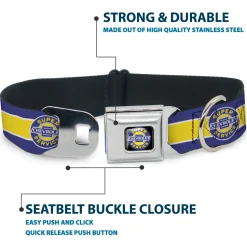 CHEVROLET SUPER SERVICE Logo Full Color Black/Blue/Yellow/White Seatbelt Buckle Collar - CHEVROLET SUPER SERVICE Logo/Stripe Blue/White/Yellow