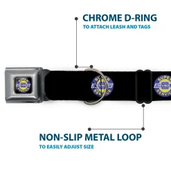 CHEVROLET SUPER SERVICE Logo Full Color Black/Blue/Yellow/White Seatbelt Buckle Collar - CHEVROLET SUPER SERVICE Logo Black/Blue/Yellow/White