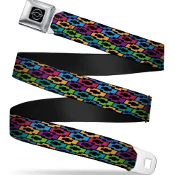 Chevy Seatbelt Belt - Chevy Bowties 5-Row Black/Multi Color Webbing