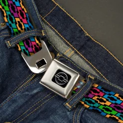 Chevy Seatbelt Belt - Chevy Bowties 5-Row Black/Multi Color Webbing
