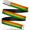 Chrome Buckle Web Belt - Aquaman Rasta Webbing