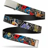 Chrome Buckle Web Belt - DC Originals Vintage Comic Portraits/Comic Scenes Webbing