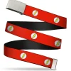 Chrome Buckle Web Belt - Flash Logo Red/White/Yellow Webbing