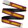Chrome Buckle Web Belt - GRYFFINDOR Crest/Stripe9 Burgundy/Gold Webbing