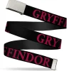 Chrome Buckle Web Belt - Harry Potter GRYFFINDOR Black/Red Webbing