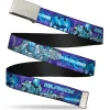 Chrome Buckle Web Belt - MR. FREEZE Poses/Frozen Batman Shield Purples/Blues Webbing