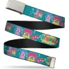 Chrome Buckle Web Belt - Patrick, SpongeBob & Gary NOT NORMAL Aqua Webbing