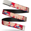 Chrome Buckle Web Belt - Porky Pig Expressions Red Webbing