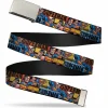 Chrome Buckle Web Belt - SUPERMAN Action Blocks Red/Blue Webbing
