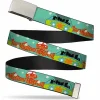 Chrome Buckle Web Belt - Scooby Doo Group in THE MYSTERY MACHINE Webbing