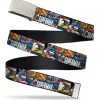 Chrome Buckle Web Belt - SUPERMAN Action Blocks White Webbing