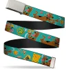 Chrome Buckle Web Belt - Scooby Doo & Snacks/Bone Monogram Blues Webbing