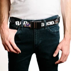 Chrome Buckle Web Belt - Shredder Poses BAD NEVER LOOKED THIS GOOD Webbing