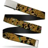 Chrome Buckle Web Belt - Scooby Doo Stacked CLOSE-UP Black Webbing