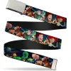 Chrome Buckle Web Belt - Toy Story Characters Running Denim Rays Webbing