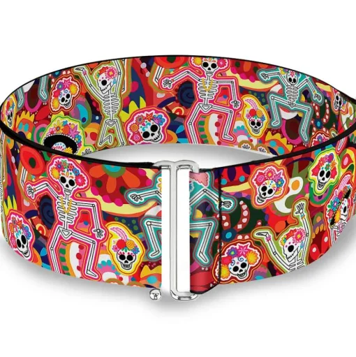 Cinch Waist Belt - Dancing Catrinas Collage Multi Color
