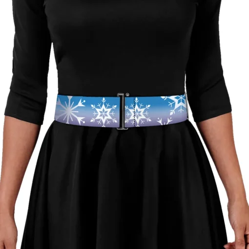Cinch Waist Belt - Frozen II Snowflakes Blues Purples White