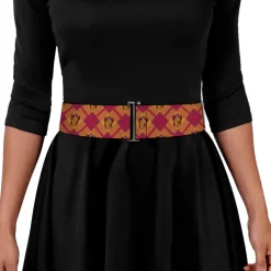 Cinch Waist Belt - Harry Potter Gryffindor Crest Plaid Reds Gold
