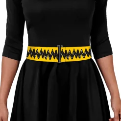 Cinch Waist Belt - Peanuts 75th Anniversary Charlie Brown Zig Zag Stripe Yellow/Black