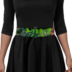 Cinch Waist Belt - Scar & 3-Hyena Poses Elephant Graveyard CLOSE-UP Greens Yellows