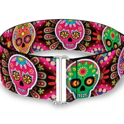 Cinch Waist Belt - Six Sugar Skulls Multi Color