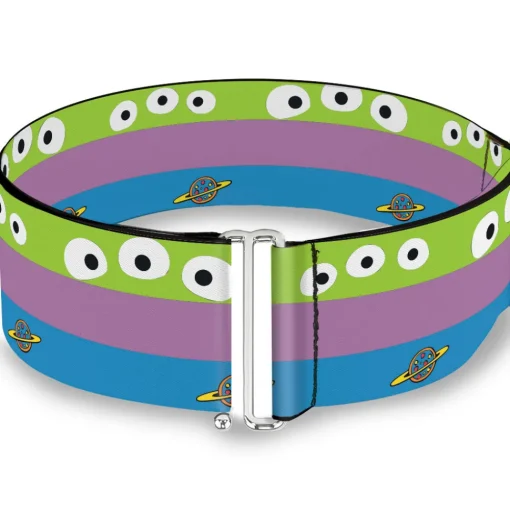 Cinch Waist Belt - Toy Story Alien Bounding Striping Green Purple Blue