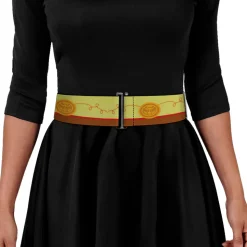 Cinch Waist Belt - Toy Story Jessie Bounding Cowboy Buckle Lasso Stripe Yellow Red Brown