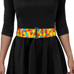 Cinch Waist Belt - Up Balloons GRAPE SODA Badge Stacked Multi Color