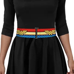 Cinch Waist Belt - Wonder Woman Logo Stripe Stars Red Gold Blue White