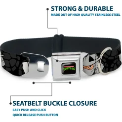 Classic TEENAGE MUTANT NINJA TURTLES Logo Seatbelt Buckle Collar - Shredder Poses BAD NEVER LOOKED THIS GOOD