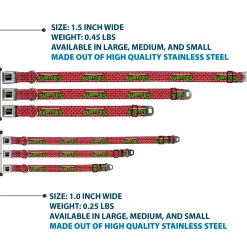 Classic TEENAGE MUTANT NINJA TURTLES Logo Seatbelt Buckle Collar - TEENAGE MUTANT NINJA TURTLES Brick Title Logo Red