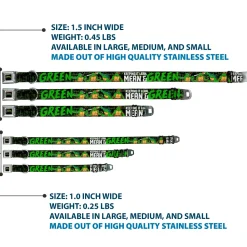 Classic TEENAGE MUTANT NINJA TURTLES Logo Seatbelt Buckle Collar - Classic TMNT Group Pose6/KEEPING IT LEAN, MEAN & GREEN Black/Green/White