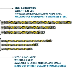 Classic TEENAGE MUTANT NINJA TURTLES Logo Seatbelt Buckle Collar - Teenage Mutant Ninja Turtles Shredder Pose and Icons Grays/Yellow