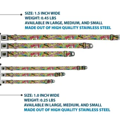 Classic TEENAGE MUTANT NINJA TURTLES Logo Seatbelt Buckle Collar - Teenage Mutant Ninja Turtles Sticker Slaps Collage White/Multi Color