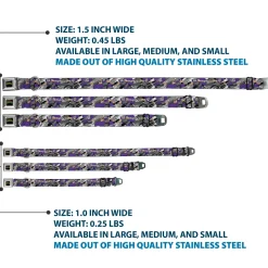 Classic TEENAGE MUTANT NINJA TURTLES Logo Seatbelt Buckle Collar - Teenage Mutant Ninja Turtles Shredder Action Poses Grays/Purple