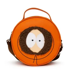 Comedy Central Bag, Cross Body, Round, South Park Kenny Face Close Up with Fur and Embroidery, Orange, Vegan Leather