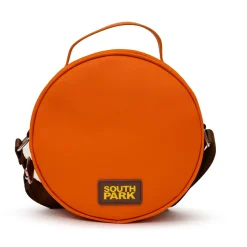 Comedy Central Bag, Cross Body, Round, South Park Kenny Face Close Up with Fur and Embroidery, Orange, Vegan Leather